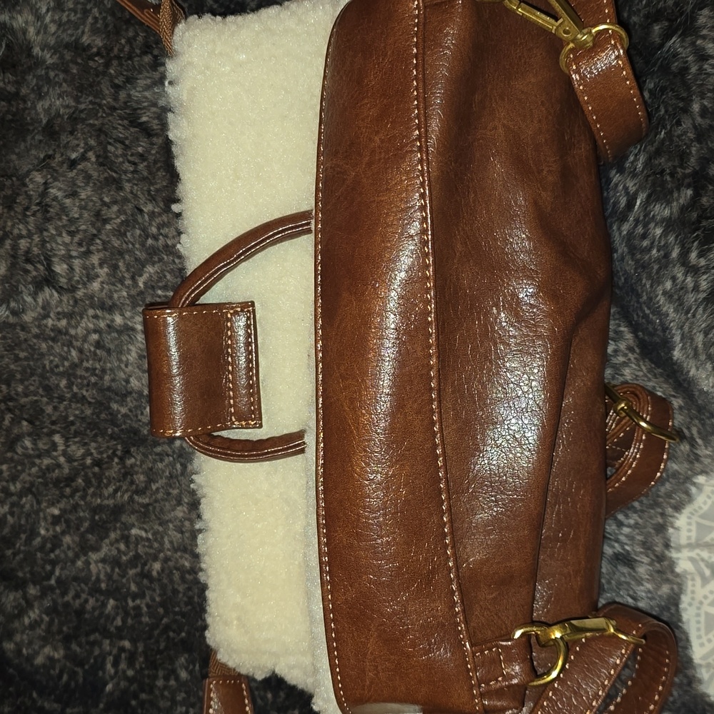 Anthropologie Cream and Brown Tote Bag - Picture 6 of 7